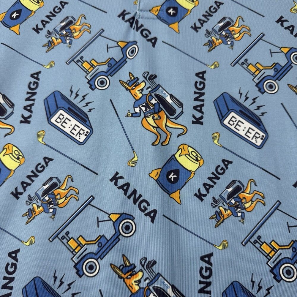 Proud 90 Polo Shirt Men Small Kanga Golf Carts Beer Aop Performance Golf Stretch View 6